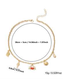 1 chiếc mặt dây chuyền hình cua và cá phong cách đại dương, thích hợp cho kỳ nghỉ biển, làm quà tặng. - Nhiều màu - Xem 5