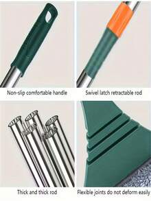 1pc 2-In-1 Glass Scraper And Cleaner, Dual-Sided Telescopic Window And Floor Squeegee, Window Scraper, Water Squeegee, Car Windshield Scraper, Household Cleaning Tool - Cleaning Wipe - View 7