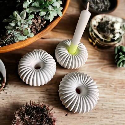 Donut Shaped Candle Silicone Mold, Fragrance Stone Plaster Handmade Soap Round Ring Diffuser Wax Melts Mold