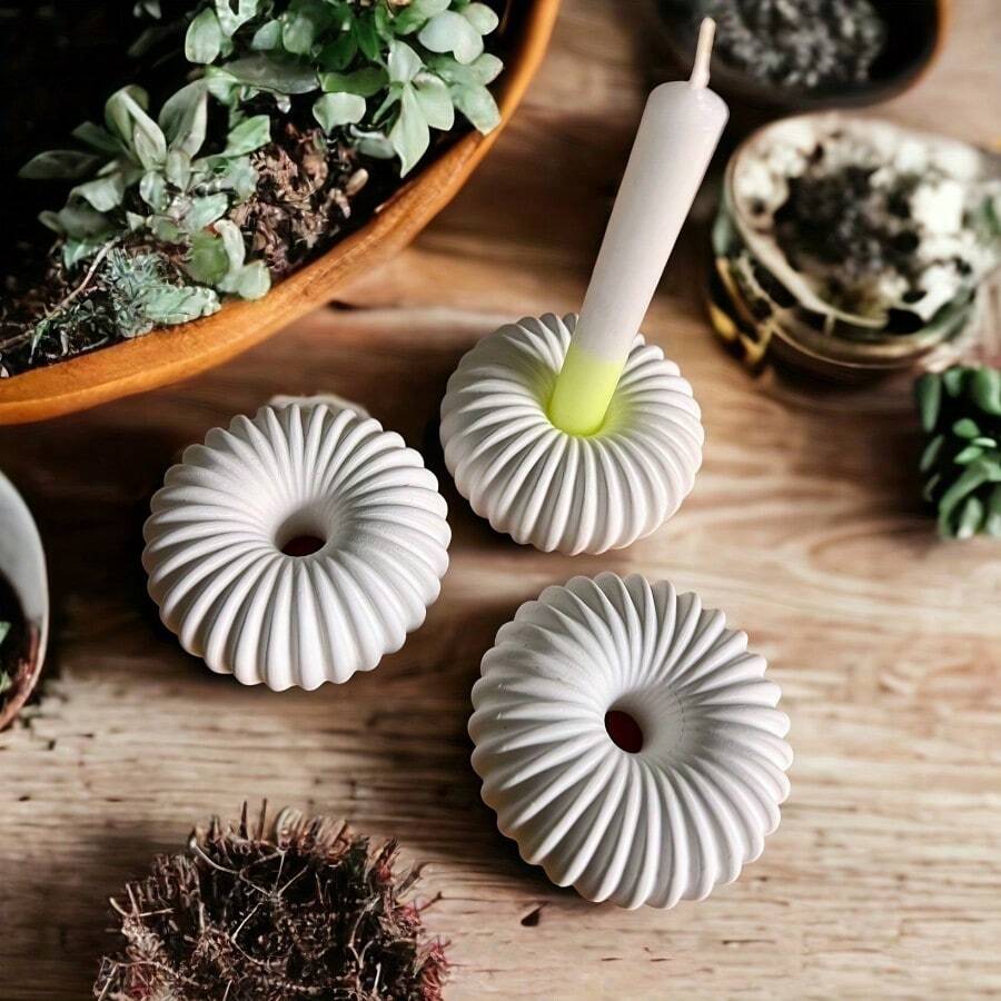 甜甜圈造型蜡烛硅胶模具，香氛石石膏手工皂圆形环形扩香器蜡烛熔块模具 - 矽膠模具 - 查看 1