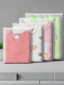 10个装旅行拉链袋，PE收纳袋，半透明塑料袋，带EVA拉链，拉链袋，防水包装袋 - 無色 - 查看 1