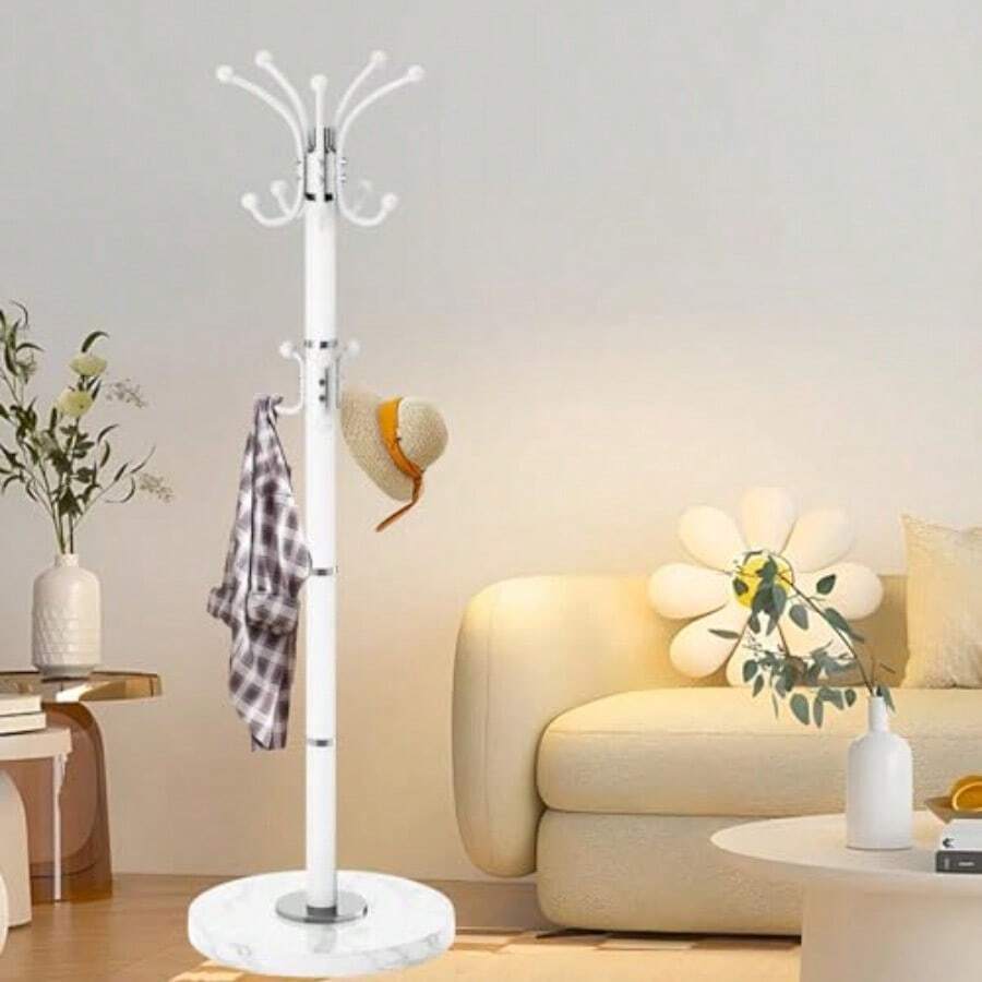 Coat Racks - 흰색 16개 후크 - 보기 1