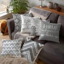 MEMNUN 6件套现代简约灰色几何花卉印花装饰抱枕套（不含枕芯），尺寸：17.7*17.7英寸（45*45厘米）/19.69*19.69英寸（50*50厘米）/15.75*15.75英寸（40*40厘米），单面印花，涤纶材质，“家，甜蜜的家，爱在这里”温馨标语，时尚简约的家居装饰抱枕套，适用于沙发、床、客厅、卧室、汽车、办公室、酒店等场所，四季皆宜，是馈赠亲朋好友的完美礼物。 - 彩色 - 查看 9