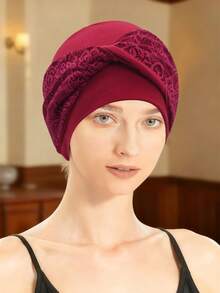 Women'S Head Wrap - Knotted Slouchy Beanie, Elastic Turban, Soft Chemo Cap, Headscarf Head Cover Brimless Hat - Color - View 16
