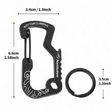 1 Set Outdoor Camping Keychain, Durable Carabiner With Key Ring, Suitable For Hiking, Camping, Cycling - Heavy Duty Outdoor Backpack Accessory For Keys, Tools, Gear - Sturdy Safety Cord Organizer, Compact Design, Reinforced Structure - Multicolor - View 7