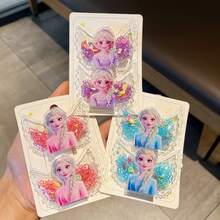 5pcs Crystal Sofa Clips, Wing Princess Hair Clips, Cartoon Pattern Hair Clips, Bangs Clips, Suitable For Daily Wear And Gifts, Cute Hair Accessories, Party Favors - Multicolor - View 2
