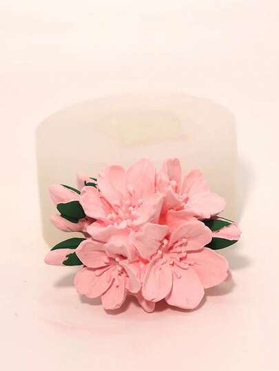 1 khuôn silicon hình bốn bông hoa 3D mới, khuôn silicon trang trí thủ công, đồ trang trí lễ hội.