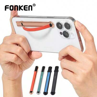 Ultra-Thin Adhesive Phone Stand, Zinc Alloy Material, Foldable Anti-Slip Phone Holder