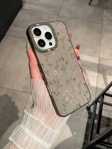 Vintage Floral Semi-Transparent Frosted Phone Case, Compatible With IPhone & Galaxy - Multicolor - View 4