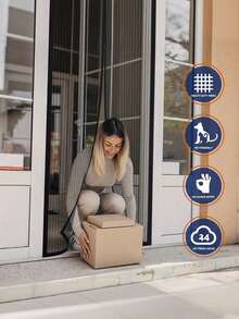 1件磁性纱门，透气有效防蚊，采用易清洁柔软网布，加厚网眼，宠物友好，适用于前门、推拉门、防蝇纱窗、防蝇帘、房车配件、防蚊网 - 多色 - 查看 3