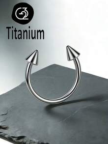 1pc ASTM F136 Titanium External Thread 16G1.2mm Nose Ring, Septum Ring, Banana Stud & Hoop Earrings, Eyebrow Ring, Tongue Ring, Labret Ring Body Piercing Jewelry - Circular Cone - View 22
