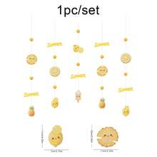 Summer Beach Vacation Holiday Birthday Party Decorations Hanging Ornaments Strawberry Lemon Watermelon Ice Cream Coconut Wall Background Home Pom Pom Decor - Summer Pendants - View 11