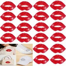20 piezas Parches con labios rojos y strass plateados - Parches para planchar, Parches con flores, Pegatinas de estrellas, Suministros de costura para bodas, Decorar fundas de teléfono, zapatillas, sombreros, chaquetas vaqueras, Regalo del Día de la Madre, Regalo del Día de San Valentín, Estilo audaz - Versión con diamantes de imitación - Ver 12