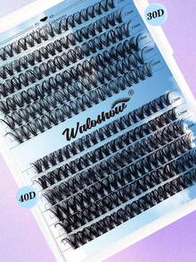 Waloshow D-Curl Fluffy Eyelash Cluster, Single Flared Lashes, 12 Rows Of 10-16mm Mixed Length Eyelash Extensions, Soft Natural Fluffy False Eyelashes, DIY Eyelash Extension At Home, Eyelash Cluster, Single Lashes, Eyelashes, False Eyelashes - D - View 7