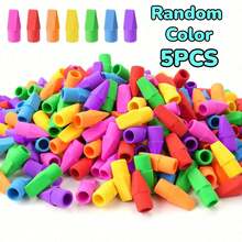 5/10pcs Colorful Pencil Erasers, Pencil Top Eraser Caps, School Supplies, Suitable For Teachers, Back To School Season (Random Colors) - A - View 11