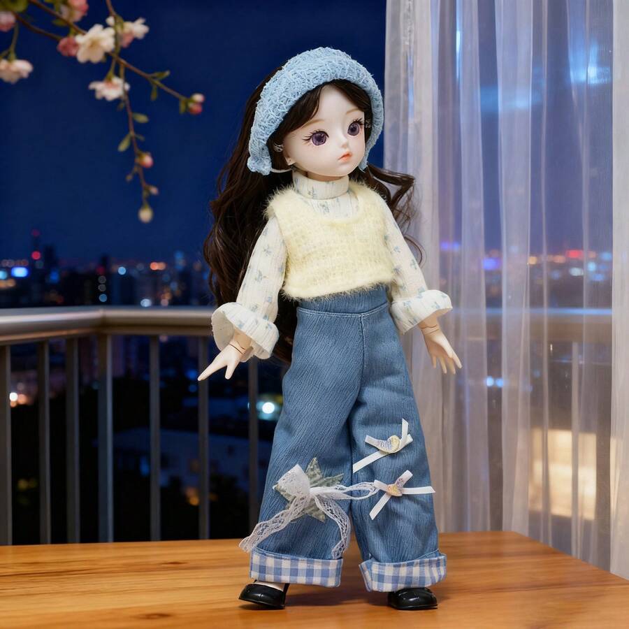 12英寸/30厘米 1/6比例 BJD 娃娃冬季风格乙烯基连衣裙洛丽塔娃娃服装可爱套装（仅含服装，不含娃娃和鞋子） - 彩色 - 查看 1