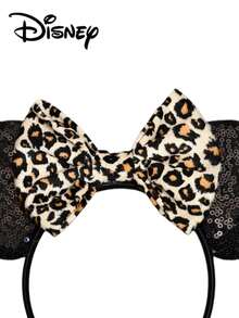 Disney 1 chiếc băng đô cài tóc đính kim sa đen và họa tiết da báo, phụ kiện đội đầu dự tiệc, đạo cụ chụp ảnh, phụ kiện công viên giải trí, phù hợp cho tiệc sinh nhật và lễ Phục sinh, kẹp tóc hình nơ hoạt hình dễ thương, phụ kiện trang phục công chúa, băng đô cài tóc. - Nhiều màu - Xem 3