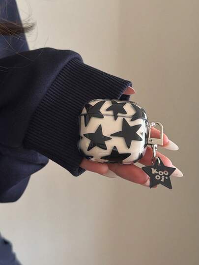 黑色星形设计保护壳，兼容 4、Pro 3、新款Pro 2，优雅女士耳机套