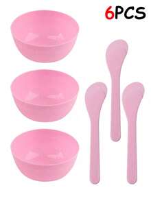 18/6件套面膜勺、面膜碗套装、搅拌棒、塑料涂抹刷、混合工具、刮刀、面膜棒。沙龙版。操作简便。 - 彩色 - 查看 9