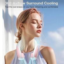 Rechargeable Portable Neck Fan, 3000mAh Battery, Multi-Speed, USB Travel Fan For Men & Women, Hands-Free Design, Lightweight & Compact, Suitable For Outdoor & Sports Activities - Multicolor - View 6