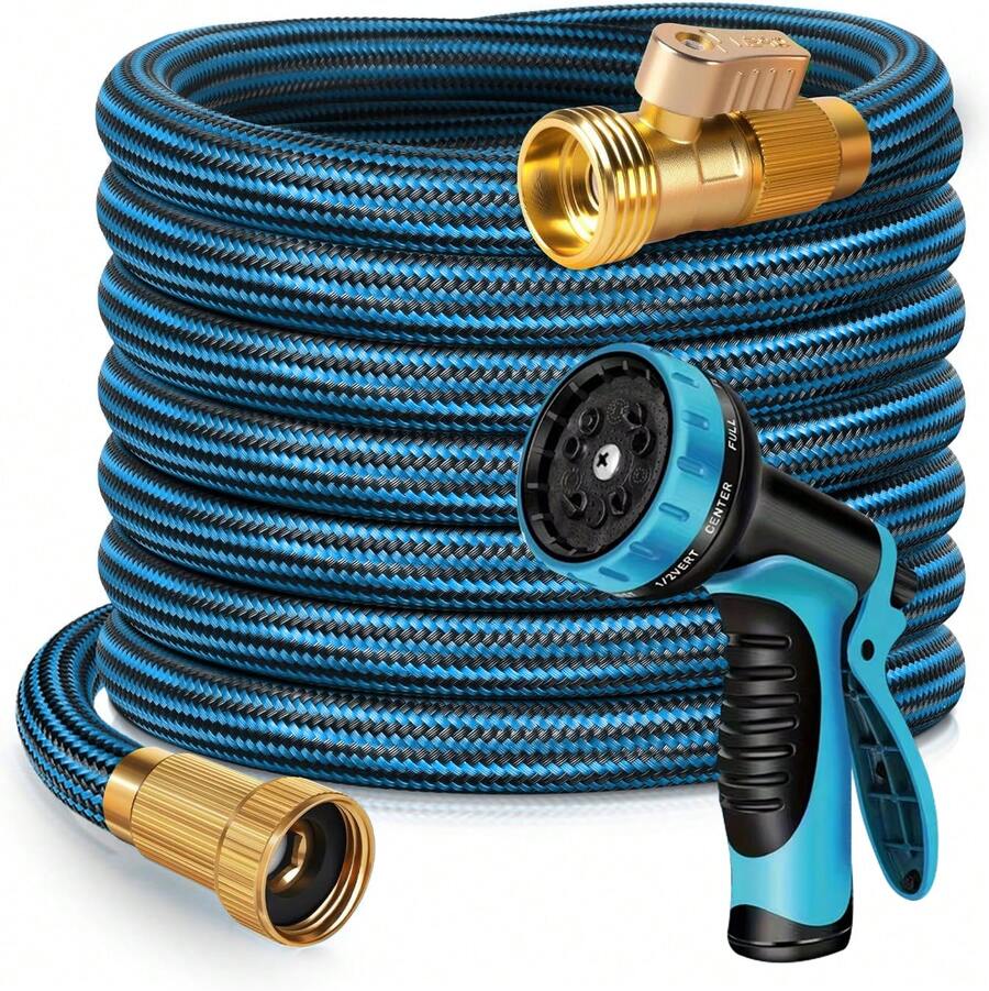 OSIDOOL 100ft Garden Hose With 10-Function High-Pressure Spray Nozzle ...