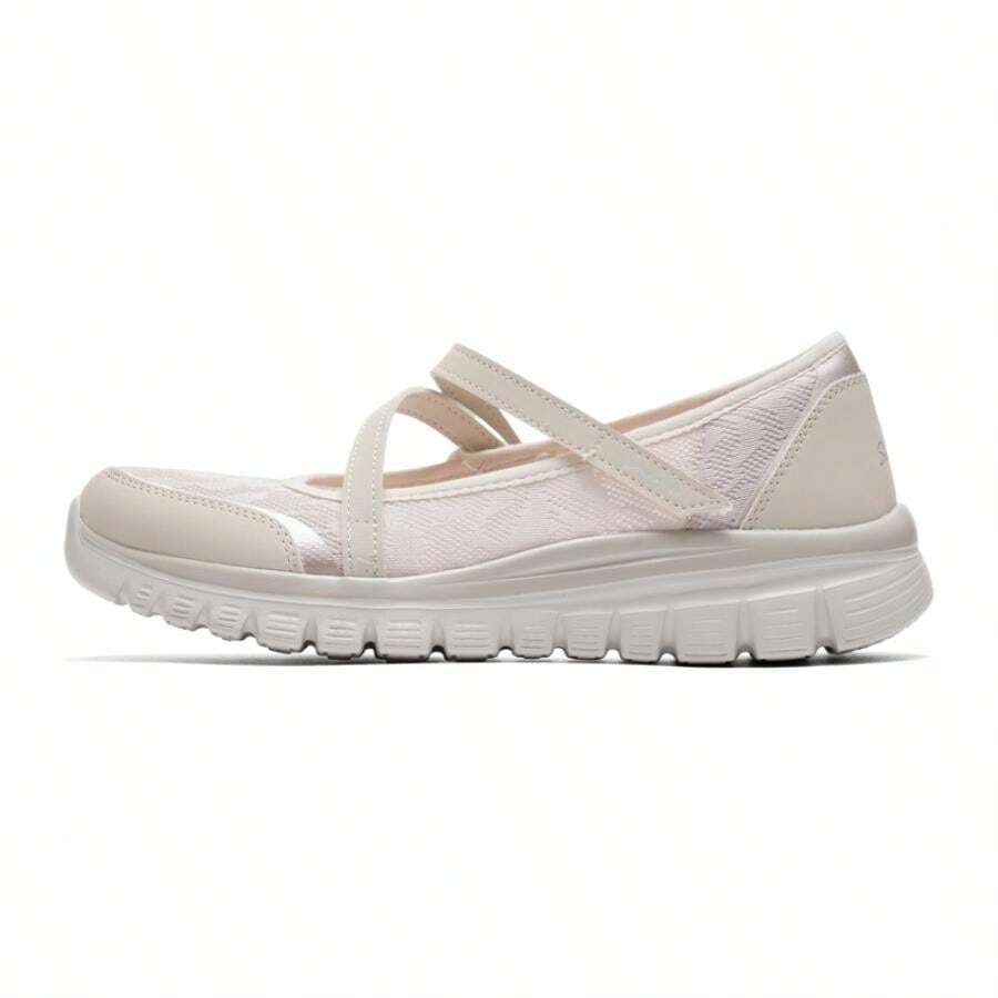 Skechers 女鞋休閒鞋GRACEFUL女士瑪麗珍休閒鞋舒適輕盈日常休閒鞋戶外運動通勤鞋戶外鞋休閒鞋100967-NAT - 自然色 - 查看 1