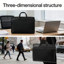 DELI Laptop Briefcase, 14-Inch Laptop Bag, Multi-Functional Casual Business Handbag, Can Hold A4 Documents/Laptop/Computer/Shoulder Bag/Inner Sleeve/Y74k Style Portable Model With Handle, Lightweight And Portable Minimalist Design, With A Large Capacity Laptop Compartment. - View 3