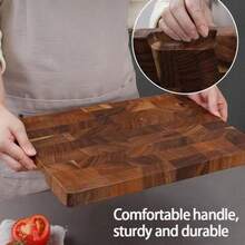 MIYORK 1pc Walnut Wood Cutting Board, Thick Solid Wood Chopping Board For Home Kitchen, Commercial Restaurant, Camping, Durable And Easy To Clean, Natural Texture And High-Quality Design - Walnut Wood Cutting Board - View 6
