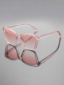 1 Pair Women's Cat Eye Fashion Cute Pink Sunglasses, Minimalist Preppy Style, Suitable For Daily Use, Ideal Gift For Friends And Students, Creating A Casual Summer Beach Vacation And Outdoor Travel Atmosphere - Pink - View 2