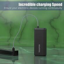 Power Bank 50000mah QC3.0 22.5W & USB C PD20W External Battery Pack, 2 Inputs & 5 Outputs Quick Charge Portable Charger Phone Camera Pad Headset Etc. - 黑色 - 查看 7