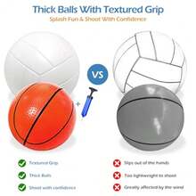 Pool Toys Games Set - 3 in 1 Pool Volleyball Net Basketball Hoop Ring Toss Game Inflatable Floats Water Floating Volleyball Swimming Pools Games Party Gift for Adults GreenandBlue L - Grande - Ver 7