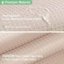 Cortina de Baño para DuchaCortina de Ducha Tipo Gofre con 12 Ganchos ortina de Regadera de Tela de Algodón Mezcla para Cabina de Ducha de Bañera Resistente al Agua - 180 x 180cm Rosa - Rosa - Ver 5
