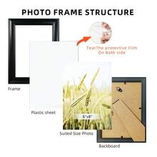 6pcs Classic Fashion Picture Frame Set, Multi-Color Frames, Horizontal & Vertical Display, Fits 3.5x5", 4x6", 5x7", 6x8", 8x10" Photos Or Artwork, Suitable For Personal Portraits, Landscapes, Illustrations, Photo Wall, Growth Records, Family Albums (Photo Paper Randomly Included) - 6Pcs - 查看 8