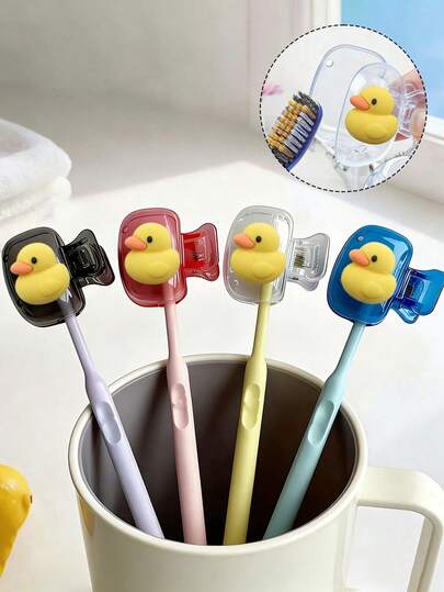 غطاء فرشاة أسنان محمول بنمط البطة الصفراء الصغيرة، تصميم بطة جميل، صندوق تخزين فرشاة الأسنان للسفر، مشبك حماية رأس فرشاة الأسنان المحمولة، مشبك تخزين فرشاة الأسنان، غطاء واقي لفرشاة الأسنان، يحمي رأس فرشاة الأسنان، حمل سهل، غطاء رأس فرشاة الأسنان مقاوم للغبار للسفر، أفضل هدية للأحباء والأصدقاء والعائلة والمعلمين وعشاق السفر، ضروري للمنزل والسكن الجامعي وأساسيات العودة إلى المدرسة