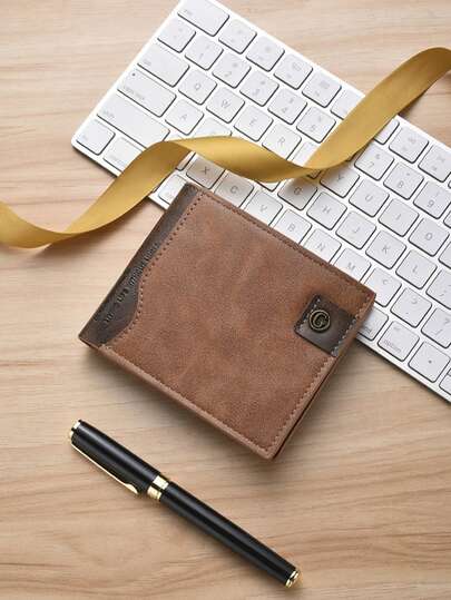 SHABILI Korean Fashion Men's Short Wallet, Classic Bestselling Horizontal Large Capacity Multi-Card Slot Business Wallet