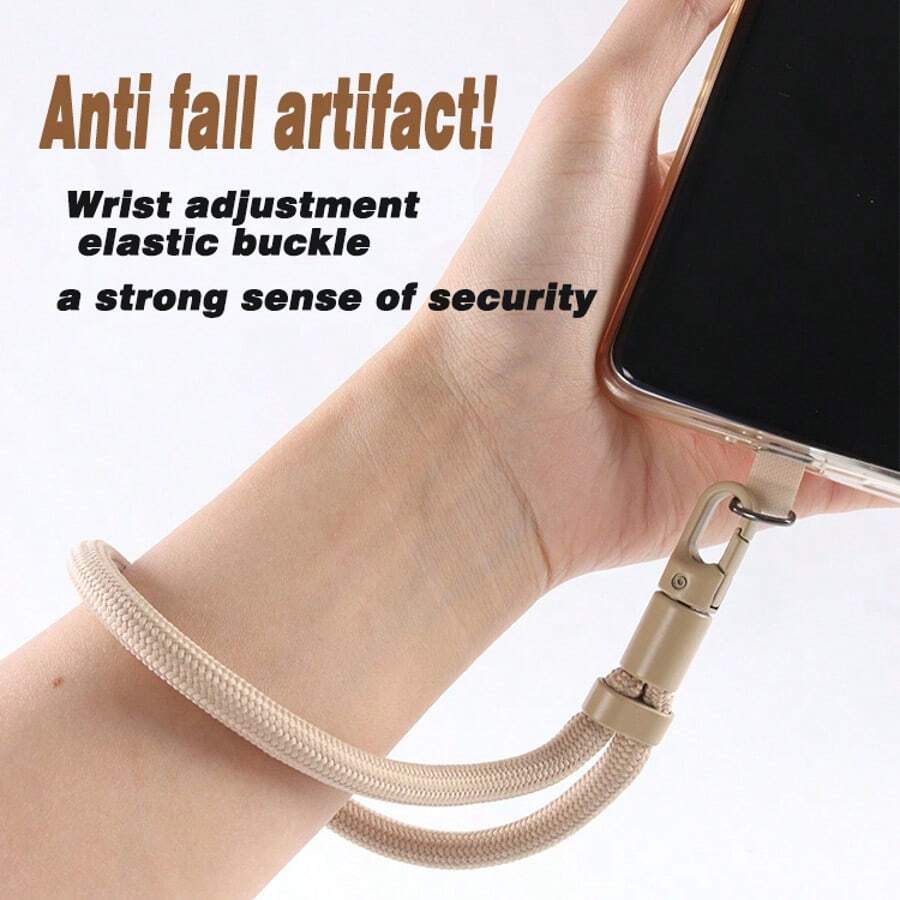 1 Set Alloy Self-Locking Anti-Lost Phone Lanyard, Adjustable Wrist Strap, Versatile Wear As Crossbody, Necklace, Carry Holder, High-End Anti-Lost Accessory - Multicolor - View 1