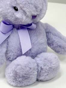 1pc 13.78 Inch/35cm Cute Lavender Plush Rabbit Doll, Soft Fluffy Stuffed Bunny Doll With Elegant Bow, Adorable Plush Doll, Ideal For Children Girls Easter Birthday Christmas Valentine's Day Gift, Cozy Home Decor For Bedroom Living Room Nursery, Comfortable Companion For Sleep And Rest - Mauve Purple - View 9
