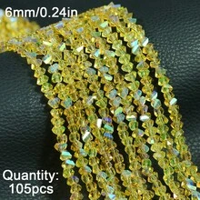 1 sợi hạt thủy tinh pha lê hình tam giác 6mm bóng cao, phụ kiện tự làm trang sức, vật liệu làm vòng cổ, vòng tay. - tự làm lấy - Xem 16