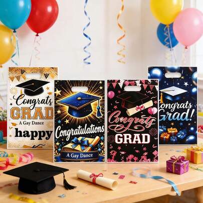 Bộ 50 túi quà tốt nghiệp, túi đựng kẹo dự tiệc, túi bao bì in màng ngọc trai, thích hợp làm quà tặng tốt nghiệp, quà tặng theo chủ đề, lễ hội, các dịp kỷ niệm, trang trí không khí.