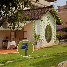 1PC, Solar Powered 90LED Ivy Vine String Lights 8 Lighting Modes Twinkle Icicle Christmas Fairy Waterfall Curtain Lights For Window Eaves Outdoor Indoor Yard Garden Wedding Party Christmas New Year Halloween Valentine Decor 10m/32.8ft (Battery Included) For Wedding Party Christmas New Year Halloween Valentine Garden Yard Patio Fence Balcony Porch Wall Home Bedroom Fireplace Indoor Outdoor Decoration - LED String Light - View 5