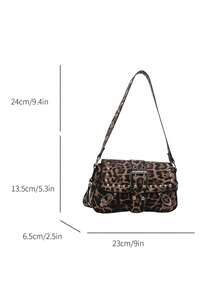 1pc Women's Retro Maillard Moto Punk Rivet Decor Adjustable Shoulder Strap Large Capacity Soft Faux Oiled Leather Gradient Color Shoulder Underarm Bag, Suitable For Work, Commute, Date, Party - Multicolor - View 8