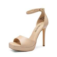 Women Stiletto High Heeled Sandals, Fashion Open Toe Adjustable Ankle Strap Ultra High Heel Summer Sandals, For Wedding, Party, Prom - 杏色 - 查看 2