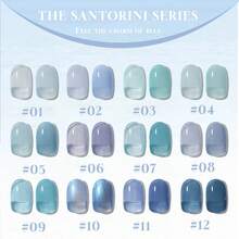 MIANEL 12ml 圣托里尼系列美白蓝色果冻凝胶指甲油，2026 冰蓝色，蓝色，白色指甲油，春季美甲，情人节美甲，专业美甲沙龙艺术 - 彩色 - 查看 25