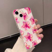 1pc Floral Anti-Drop TPU Soft Phone Case Cover, Compatible With Iphone 7P/8Plus/16/16PLUS/16PRO/16PROMAX/XR/XSMAX/11/11Pro/11ProMax/12/12Pro/12ProMax/13/13Pro/13ProMax/14/14Pro/14Plus/14ProMax/15/15Pro/15Plus/15ProMax/17air, Fashionable, Elegant, Cute, - Clear - View 6