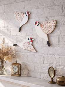 3 Peças Decoração de Parede Estilo Boêmio com Pássaros, Ornamento de Parede de Arte Animal Nórdica, Decoração Minimalista para Sala de Estar, Quarto, Escritório, Apartamento, Design Inspirado na Natureza, Arte de Parede Criativa, Estilo Escandinavo, Arranjo de Espaço Aconchegante, Acessório de Decoração de Parede, Acento de Casa Campestre Nórdica, Presente Adequado para Amantes de Pássaros e Entusiastas de Decoração de Interiores - Multicolorido - Visão 9