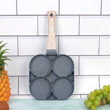 4-Tassen Pfannkuchenpfanne, Omelett-Pfanne aus Aluminiumlegierung, 3 Stücke quadratische Grillpfanne, geteilte Bratpfanne für Frühstück, für Gasherd & Induktion, 7.3 Inch - Verschiedenfarbig - Übersicht 2