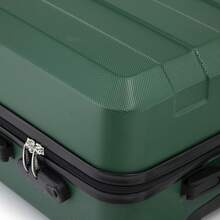 YONSLY Suitcase 16/20/24/28 Inches With 4 Wheels 360° Combination Lock Mesh Pocket Soft Rubber Handle Lightweight Large Travel Suitcase For Vacation - 深綠 - 查看 8