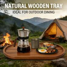5PCS Oval Wooden Tray Set, Natural Acacia Wood Serving Trays With Smooth Round Edge, Multifunctional Large Wood Platter For Kitchen, Dining Room, Picnic, Bathroom, Ideal For Serving Food, Fruit, Dessert, Storage & Decor, Waterproof & Anti-Scratch, Easy To Clean, Durable Wood Tray For Home & Outdoor Use - View 3