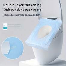 10/20/50pcs Thickened Double-Layer Waterproof Disposable Toilet Seat Covers, Adhesive Backing For Secure Fit, Individually Wrapped - Suitable For Toilet Training, Public Restrooms, Travel, Airplane, Camping And More - Multicolor - View 2