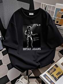 T-shirt femme imprimé Hot Bryan Adams T Shirt Concert TLL92 - Noir - Voir 2
